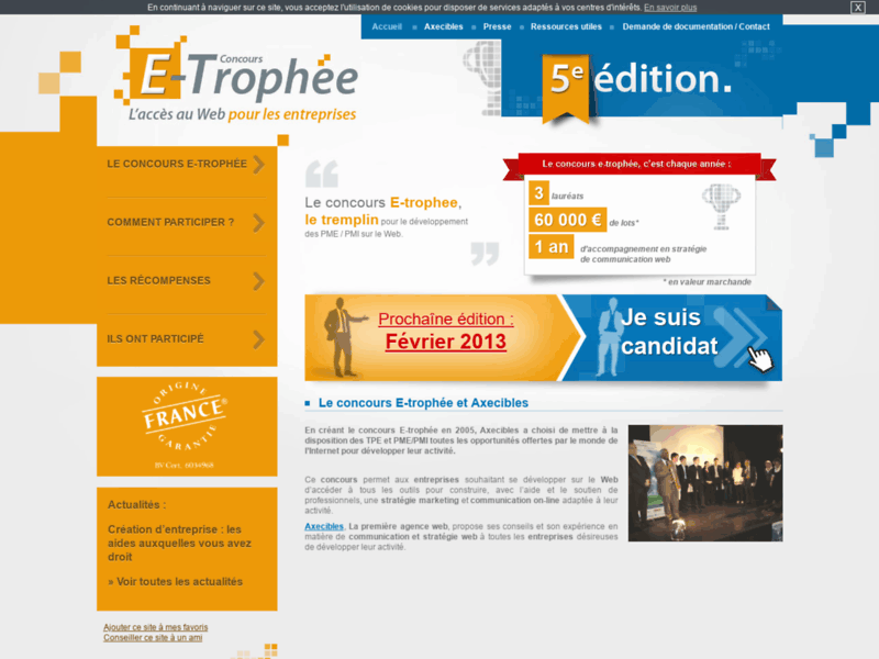 Agence web Axecibles – concours E-trophée
