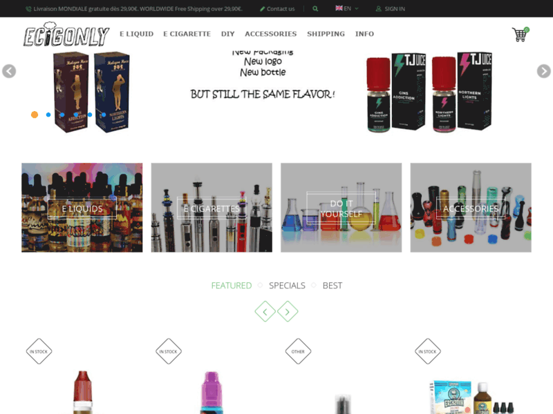 EcigOnly - Le site pour acheter des e cigarettes et e liquides premiums au meilleur prix
