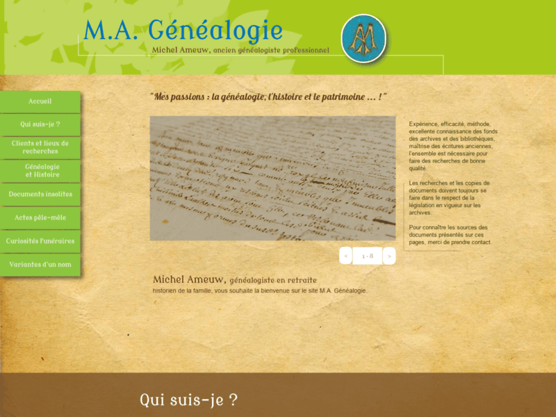 M.A. Généalogie, recherches généalogiques