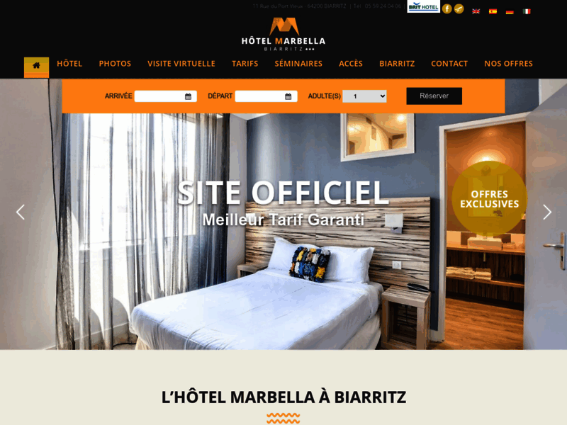 Hôtel biarritz vue mer Le Marbella