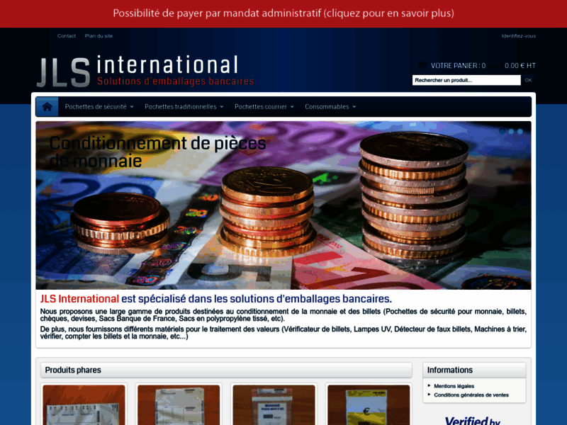 JLS International : Solutions de conditionnement d'argent pièces et billets