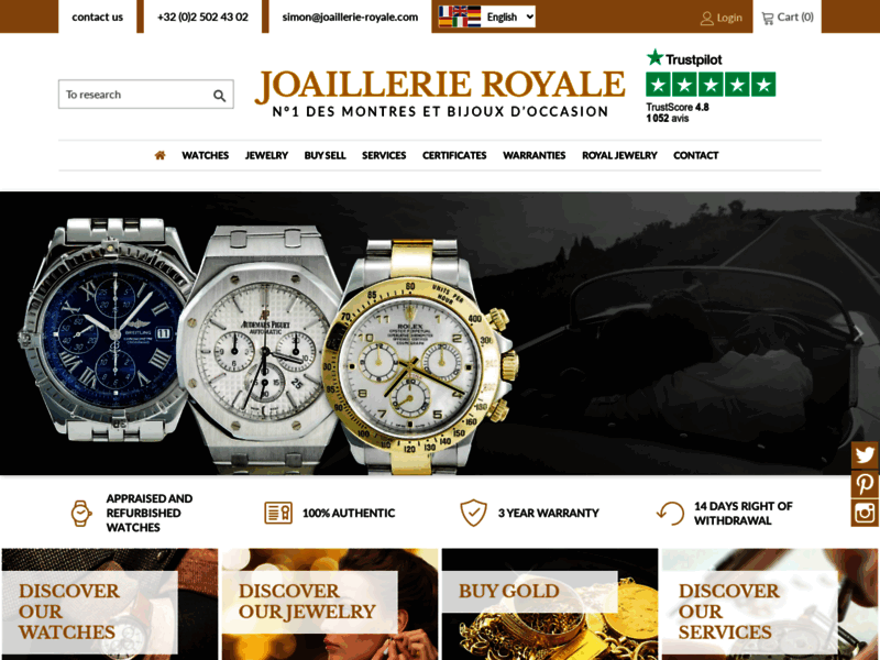 Joaillerie Royale : montre de luxe et bijoux en Belgique