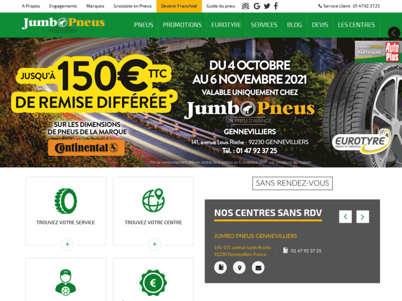 Jumbo Pneus, les pneus discount