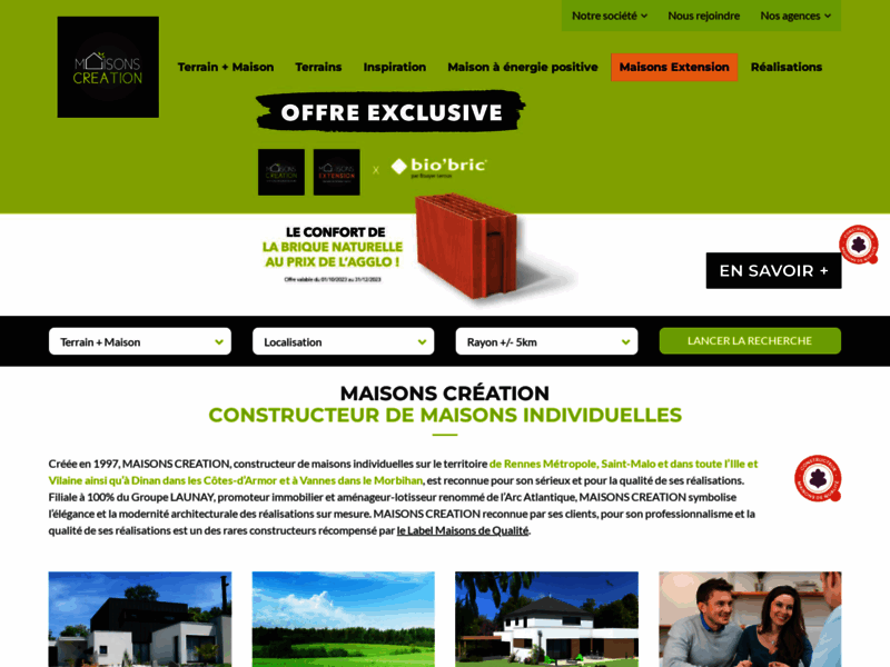 Maisons Création - Le constructeur de maisons individuelles 100% BBC à Rennes