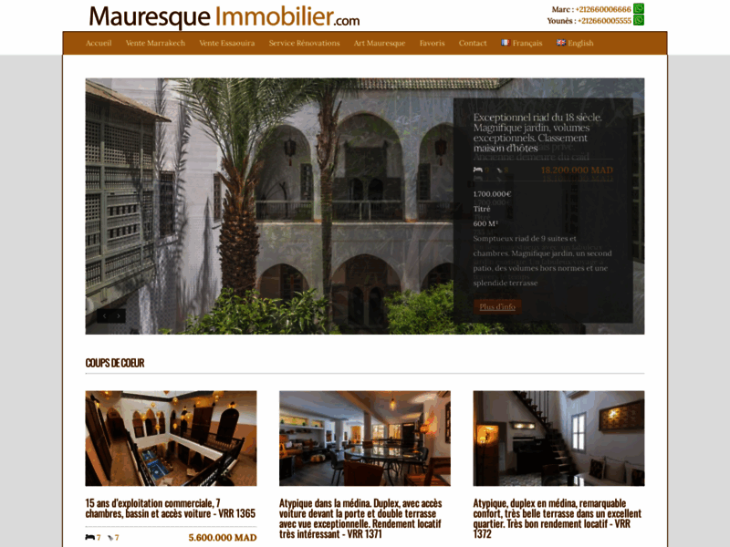 Mauresque Immobilier : agence immobiliere marrakech