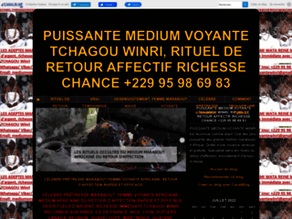 PUISSANTE MEDIUM VOYANTE TCHAGOU WINRI, RITUEL DE RETOUR AFFECTIF RICHESSE CHANCE +229 95 98 69 83