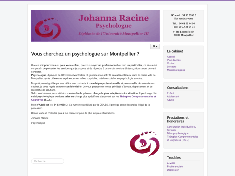 Johanna Racine, psychologue à Montpellier