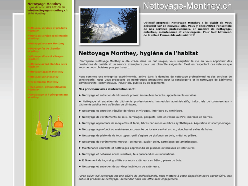 Société Nettoyage Monthey, conciergerie et nettoyages