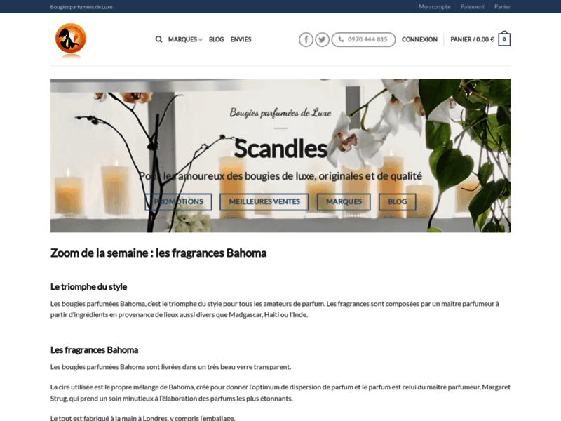 Scandles, site de vente en ligne de bougies parfumées de luxe