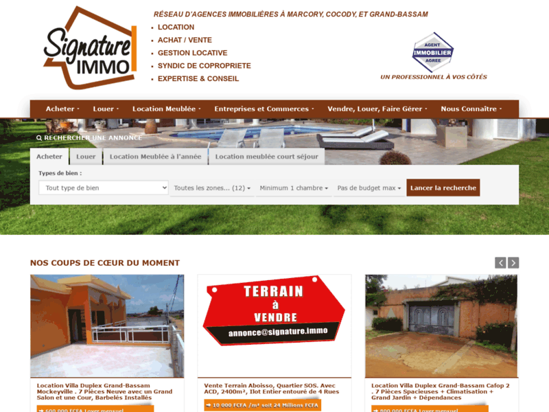 Signature Immobilier, agence immobiliere en Cote d Ivoire