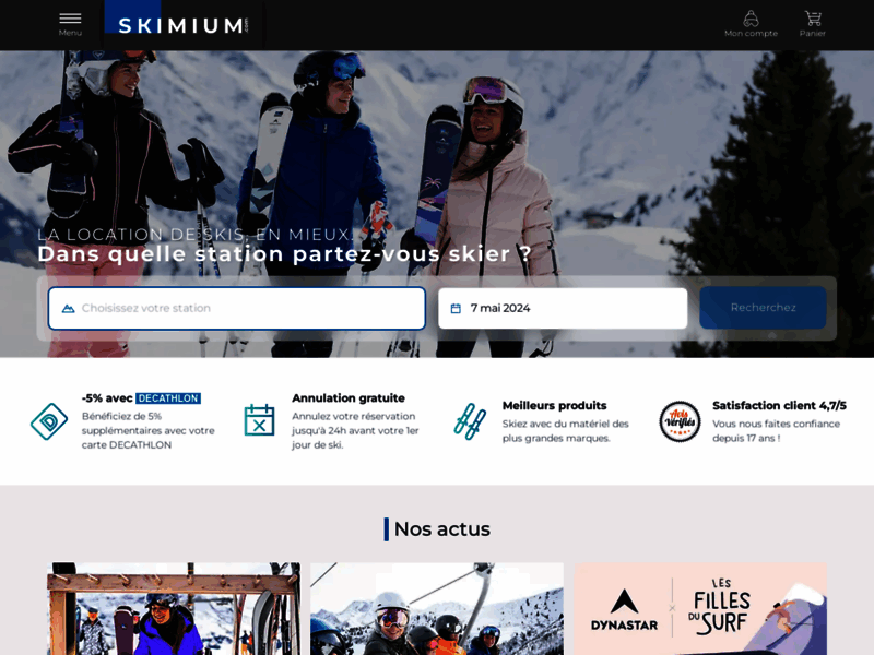 Location ski en ligne Skimium