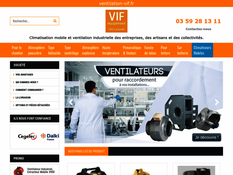 VIF Equipment, ventilateurs et extracteurs de chantier