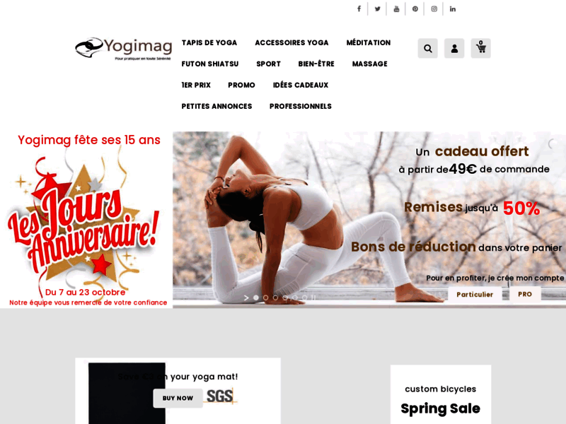 Tapis, accessoires de Yoga dans la boutique en ligne Yogimag. - Yogimag