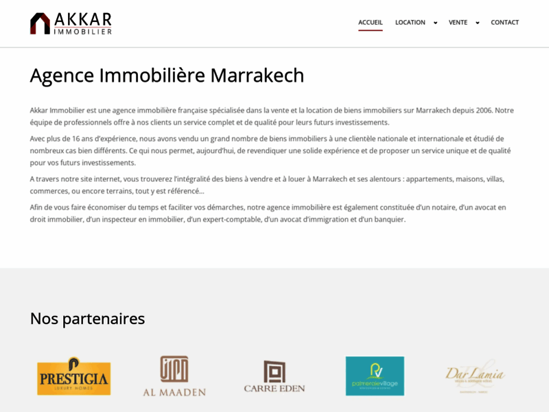 Akkar immobilier, agence immobilière à Marrakech