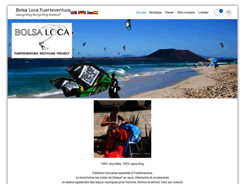 Bolsa Loca Fuerteventura, Upcycling Recycling kitesurf