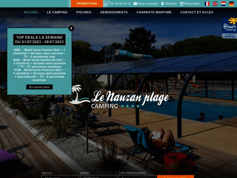 Camping Nauzan Plage, camping avec piscine à Royan