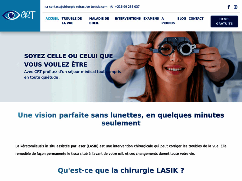 Chirurgie-refractive-tunisie, devis et accompagnement pour votre chirurgie des yeux en Tunisie