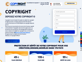 Détails : Copyright, dépôt de copyright en ligne