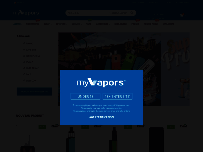 MyVapors, cigarettes électroniques et e-liquides