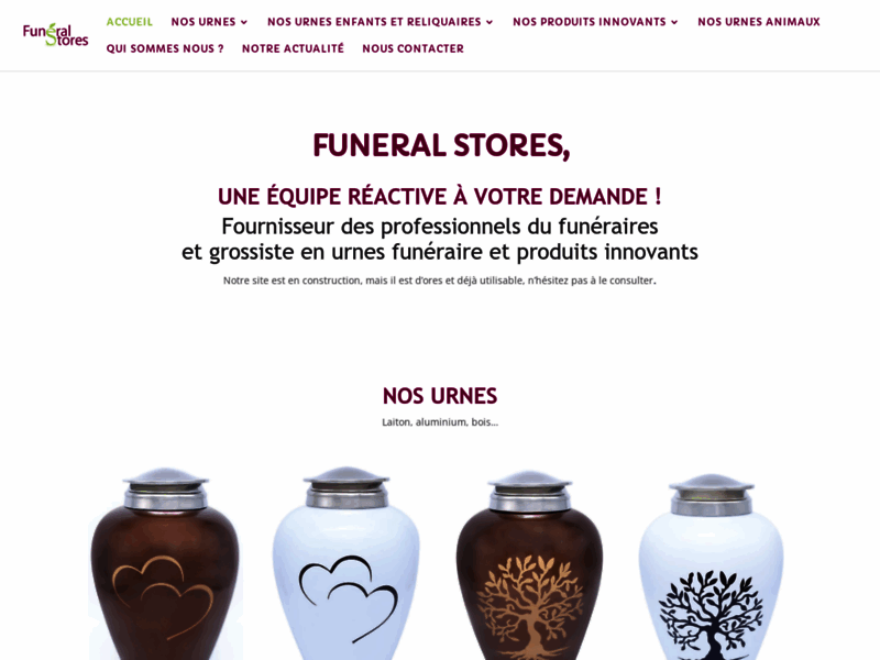 Funeral Stores, large gamme d'urnes funéraires