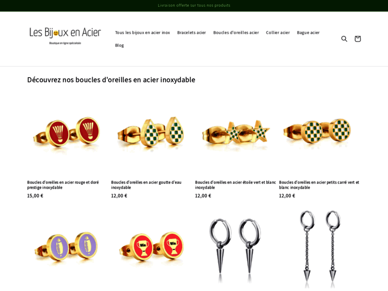 Les Bijoux en Acier, boutique en ligne spécialisée en bijoux en acier inoxydable