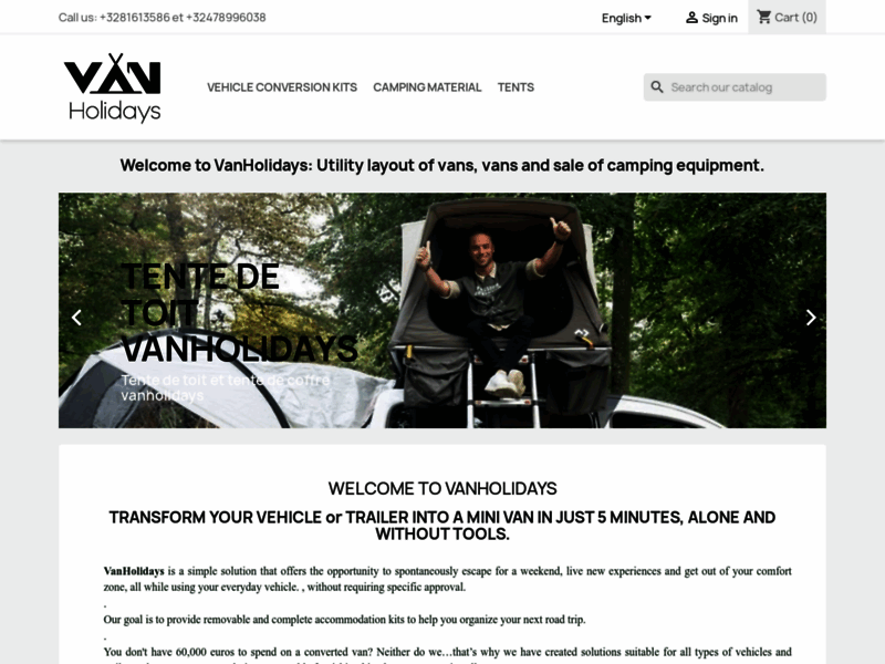 Vanholidays, premier site d'aménagement des véhicules en Belgique