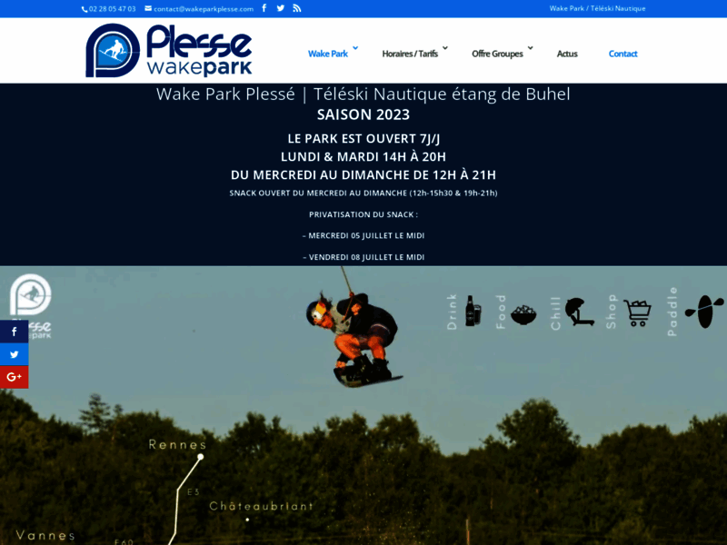 Wake Park Plessé - Téléski nautique : wakeboard et ski nautique - Loire Atlantique