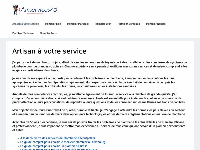 AM Services, plomberie à Paris