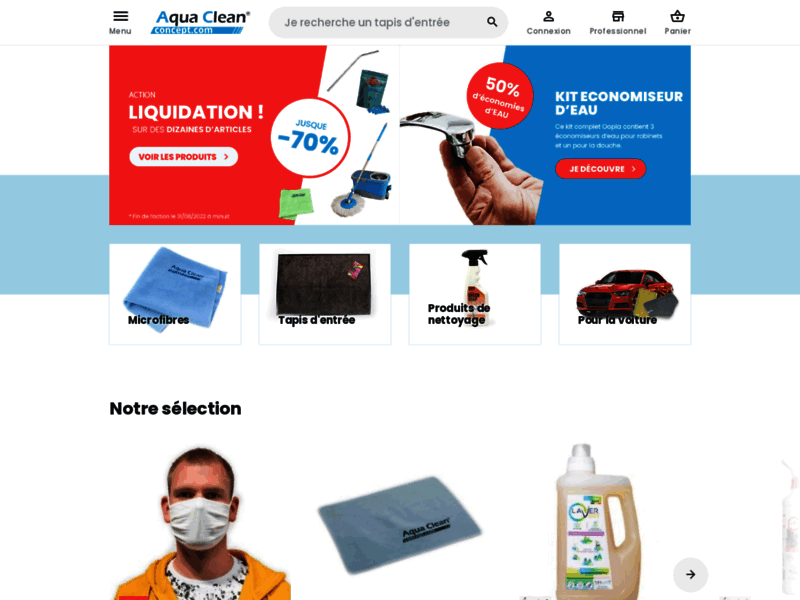 Aqua Clean Concept, accessoires de nettoyage en microfibre