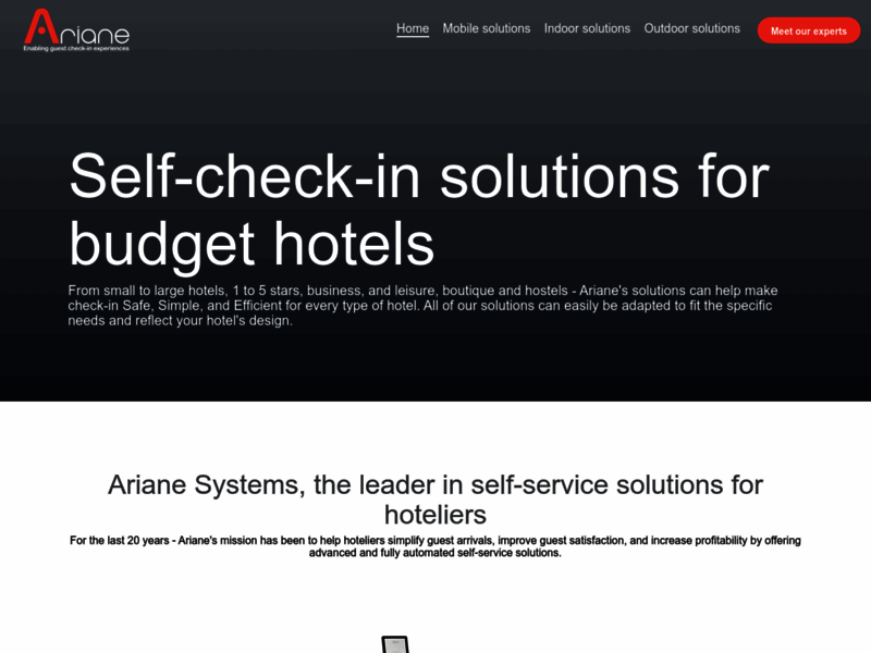 Ariane Systems, bornes de check-in pour hôtels