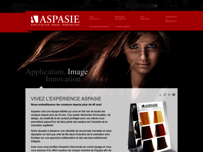 Aspasie, coloration capillaire