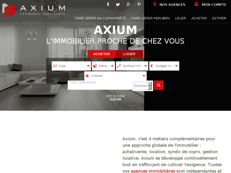 Immobilier par Axium, agences transparentes