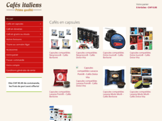 Boutique en ligne de cafés italiens en capsules, moulus et en grains