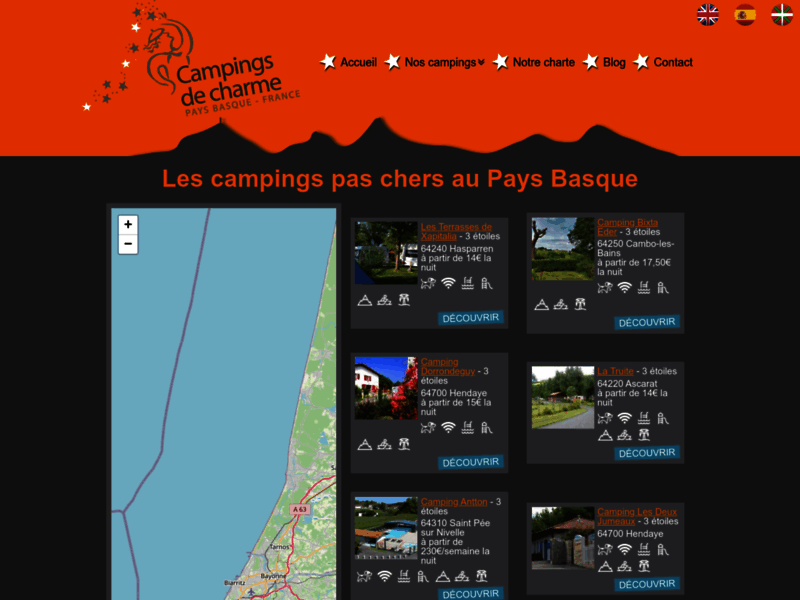 Les campings de Charmes, campings au Pays Basque