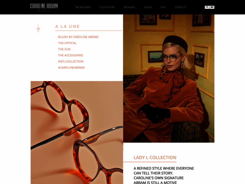 Caroline Abram, boutique en ligne de lunettes, solaires et accessoires de la créatrice française