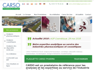 Détails : Carso Pharmaceutique, analyses pharmaceutiques