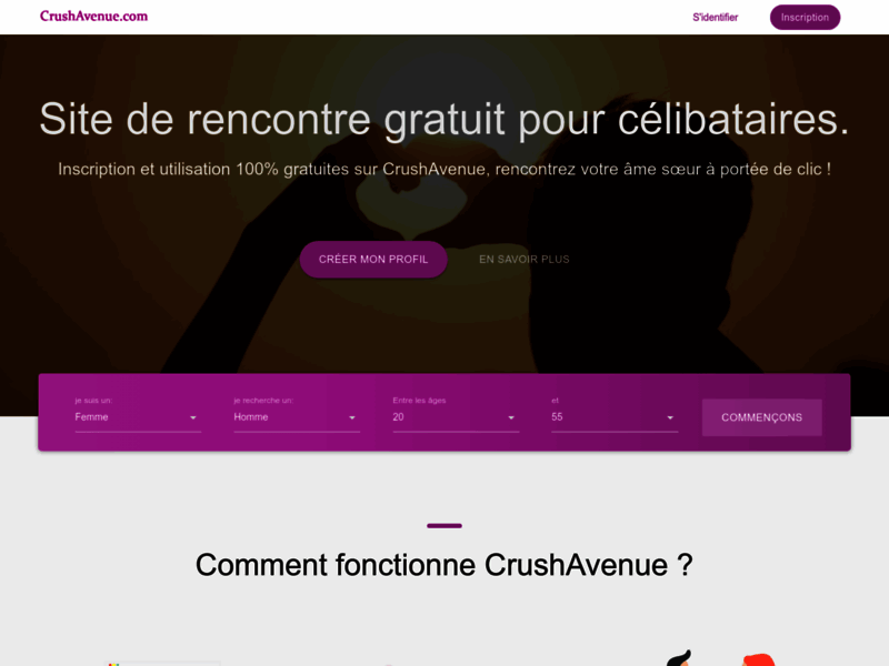 CrushAvenue, le site de rencontre gratuit pour célibataires