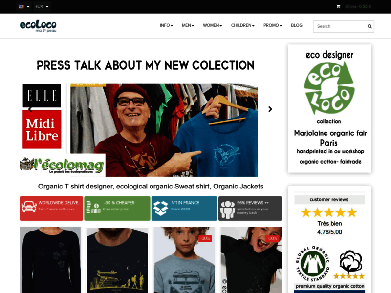 Ecoloco, des t-shirts bio dessinés et imprimés en France