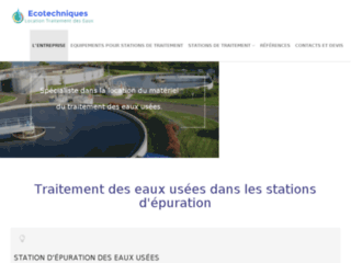 ECOTECHNIQUES est le leader du traitement des eaux en France