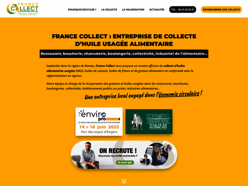 France Collect, collecte d'huile usagée alimentaire