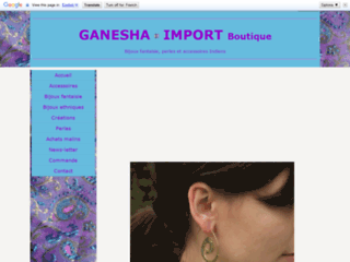 Détails : Ganesha import, boutique de bijoux en ligne 