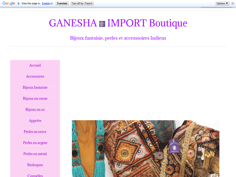 Ganesha import, boutique de bijoux en ligne 