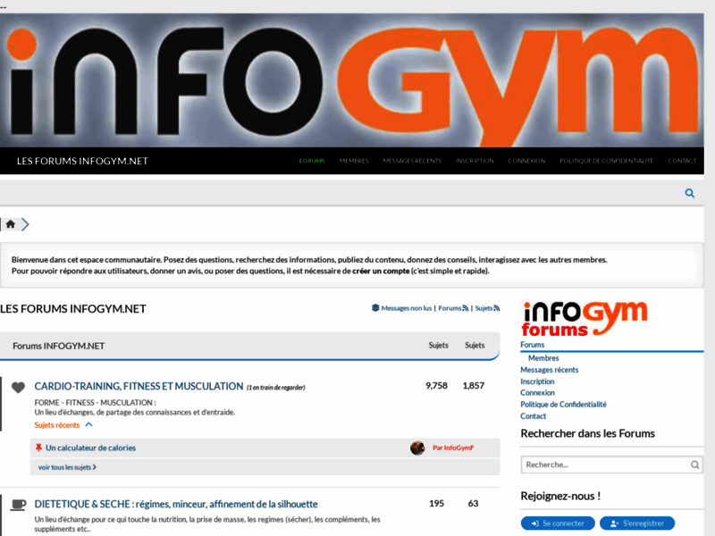 InfoGym.net, forum de discussion sur le Fitness et la Musculation