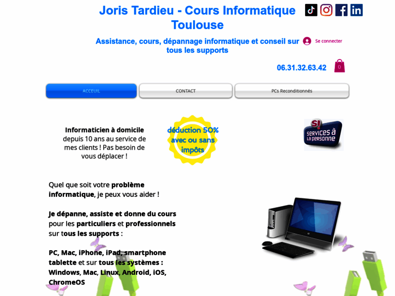 Joris Tardieu, cours et dépannage informatique Toulouse