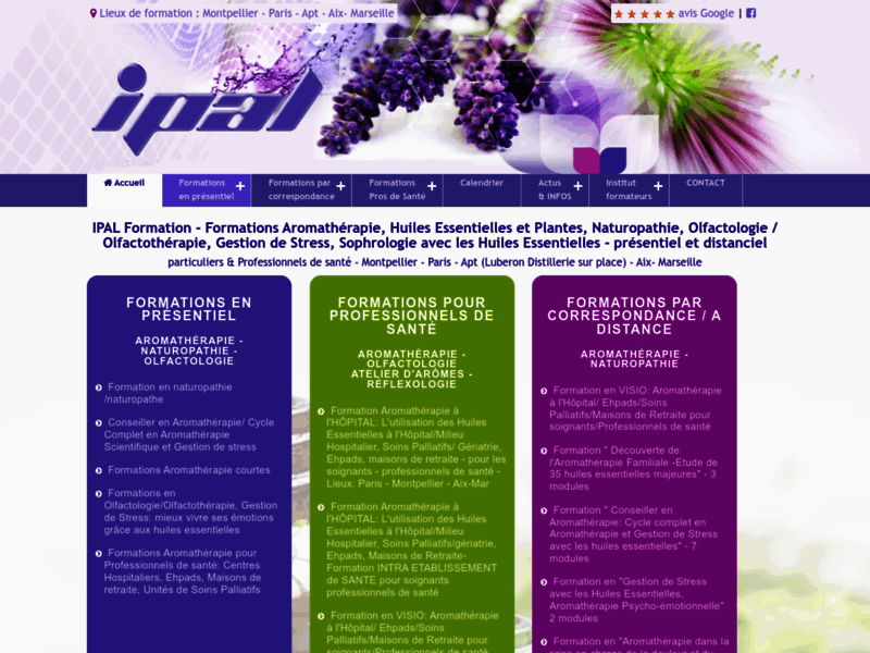 IPAL Formation, centre de formation en aromathérapie, naturopathe & huiles essentielles