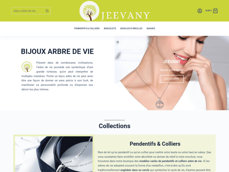 Jeevany, boutique de bijoux arbre de vie femme