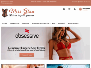 Lingerie de Nuit : Nuisettes Sexy Miss Glam 
