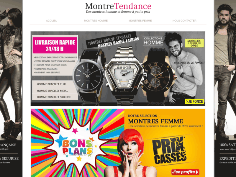 Montre Tendance, achat en ligne de montres pas chères pour homme et femme