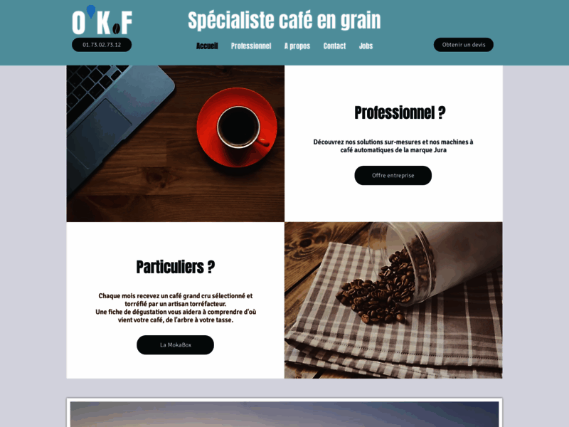 OKF, café en grain et location de machines