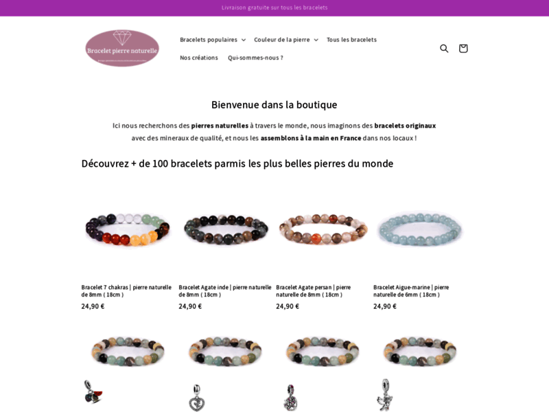 Palais des bracelets, e-commerce de bracelets en pierres naturelles